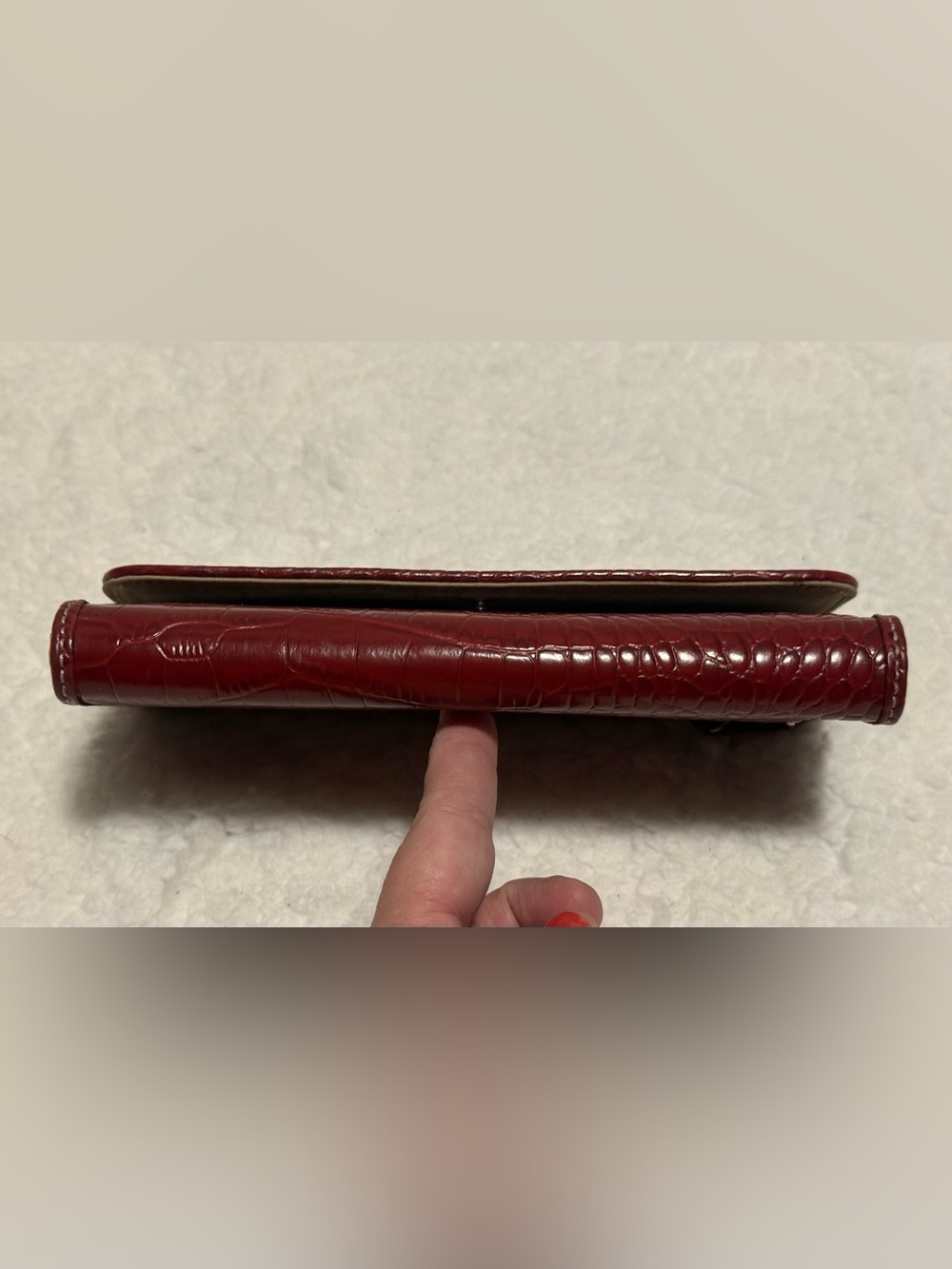 Crazy Horse by Liz Claiborne Burgundy Croc-Embossed Wallet - Picture 3 of 9